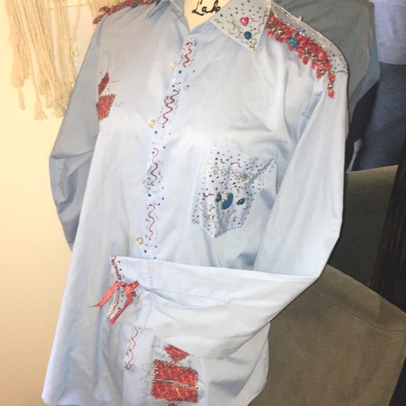 Van Heusen Hampshire house Tops - Vintage 1960s Van Heusen HampshireHouse mens Shirt,Embellished